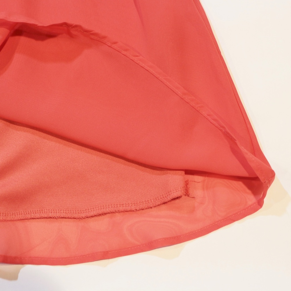 Chiffon Skater Dress, Size XL, Peach - Picture 5 of 7